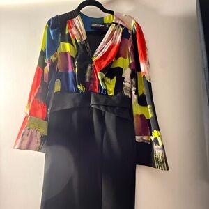 Gabrielle Union Vibrant Colorblock Midi Dress